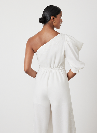 Valentina Linen Jumpsuit | Cream