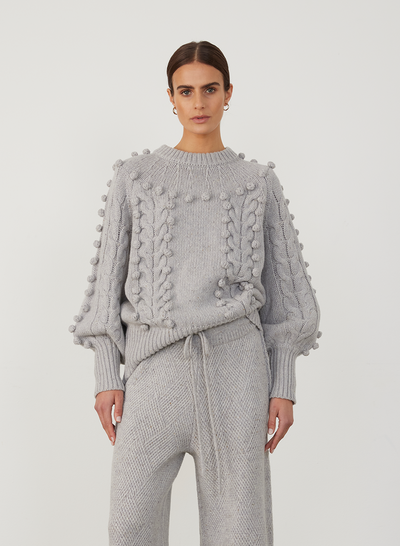 OLIVIA WOOL KNIT | GREY DOT MARLE