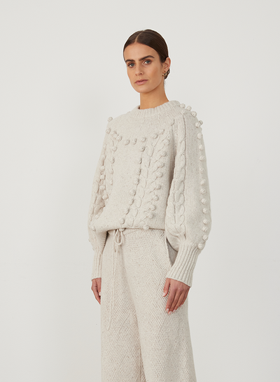 OLIVIA WOOL KNIT | HEATHER DOT MARLE