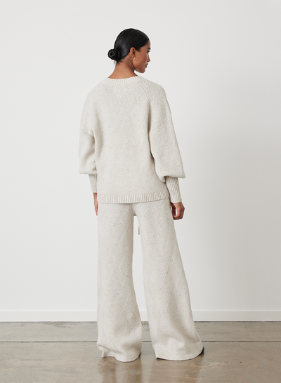 ANNA WOOL QUILT KNIT | HEATHER DOT MARLE