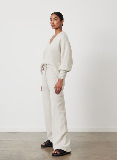 ANNA WOOL QUILT KNIT | HEATHER DOT MARLE