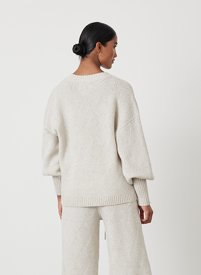 ANNA WOOL QUILT KNIT | HEATHER DOT MARLE