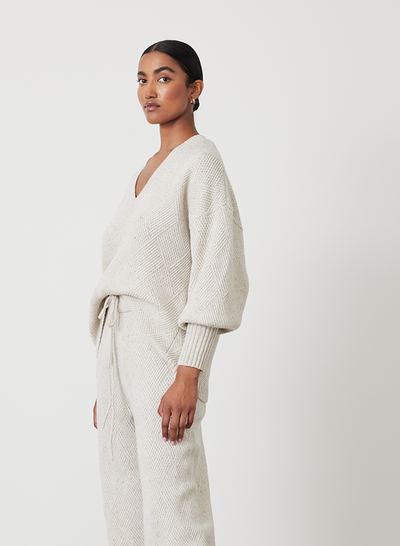 ANNA WOOL QUILT KNIT | HEATHER DOT MARLE
