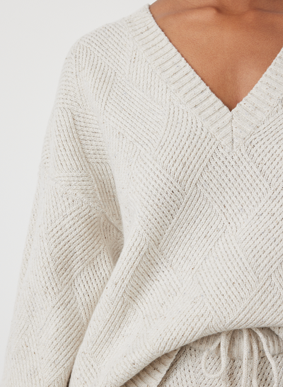 ANNA WOOL QUILT KNIT | HEATHER DOT MARLE