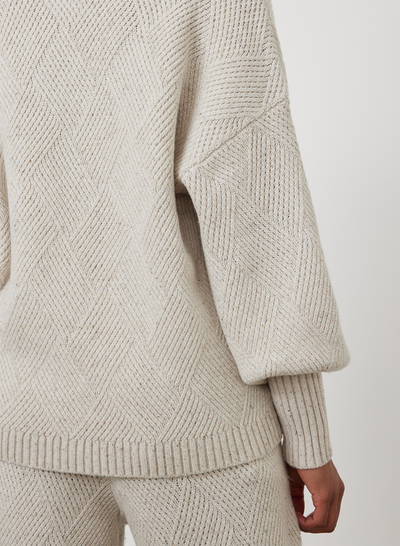 ANNA WOOL QUILT KNIT | HEATHER DOT MARLE