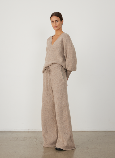 ANNA WOOL QUILT KNIT | OATMEAL DOT MARLE