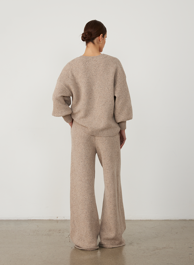 ANNA WOOL QUILT KNIT | OATMEAL DOT MARLE