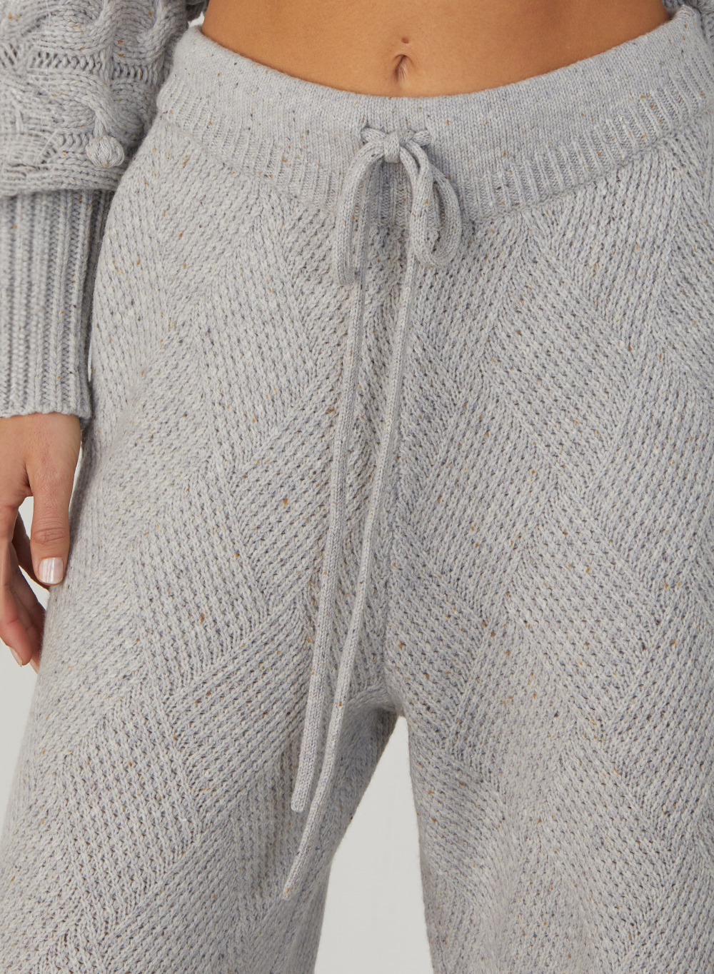 ELIZABETH WOOL QUILT KNIT PANT | GREY DOT MARLE