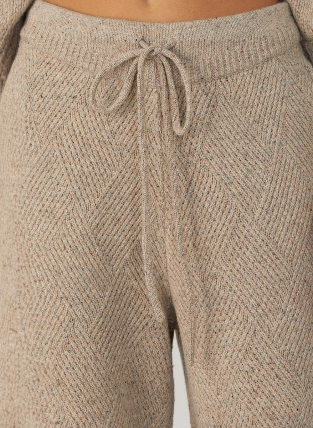 ELIZABETH WOOL QUILT KNIT PANT | OATMEAL DOT MARLE