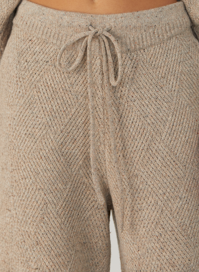 ELIZABETH WOOL QUILT KNIT PANT | OATMEAL DOT MARLE