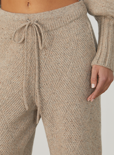 Elizabeth Wool Quilt Knit Pant | Oatmeal Dot Marle