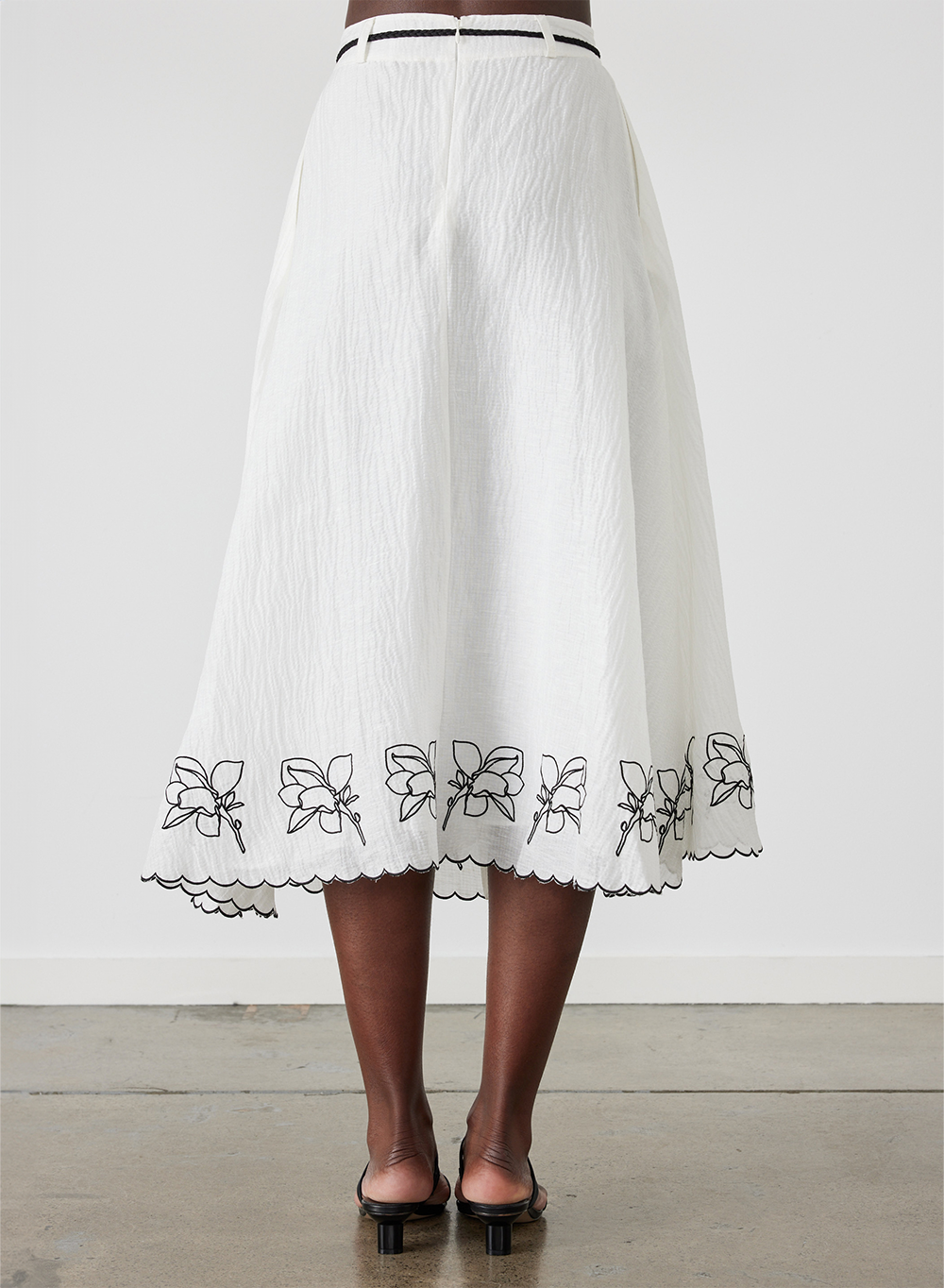 Grace Silk Linen Midi Skirt