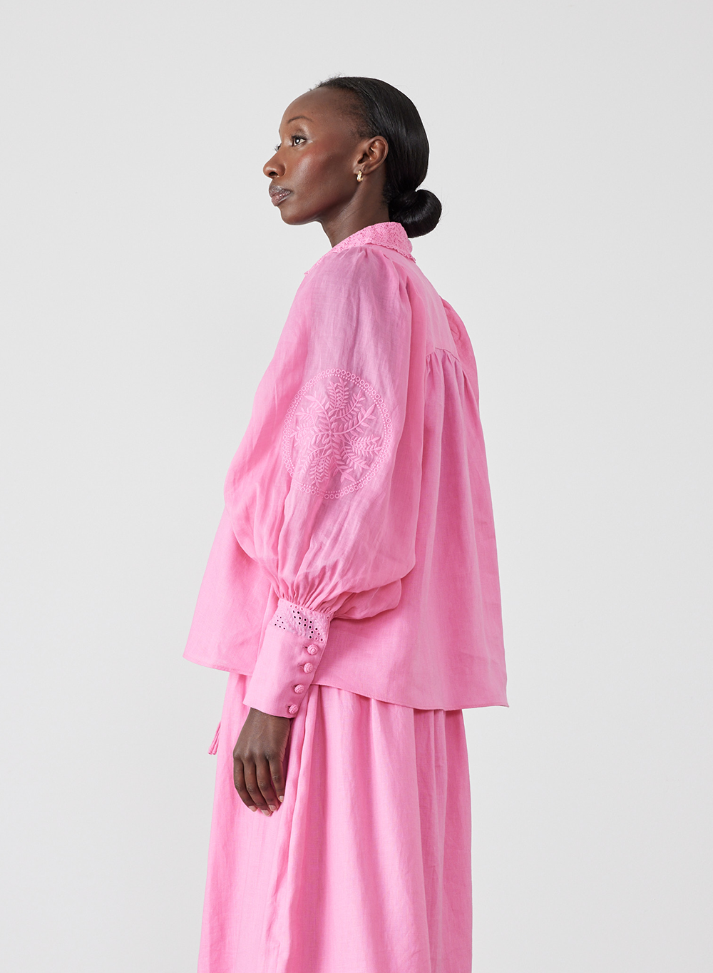 Roxanna Linen Ramie Shirt | Dahlia Pink