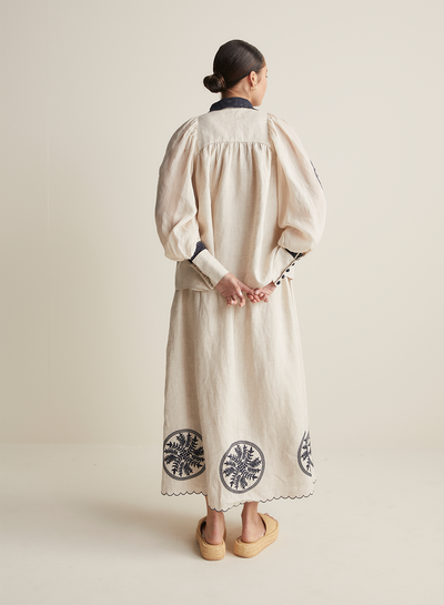 Roxanna Linen Ramie Shirt | Flax Navy