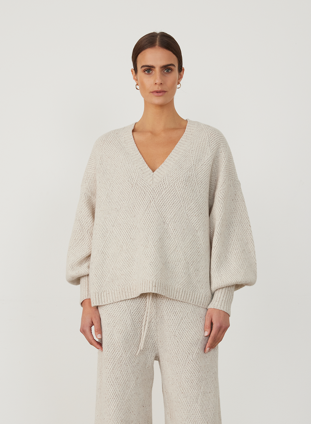 ANNA WOOL QUILT KNIT | HEATHER DOT MARLE