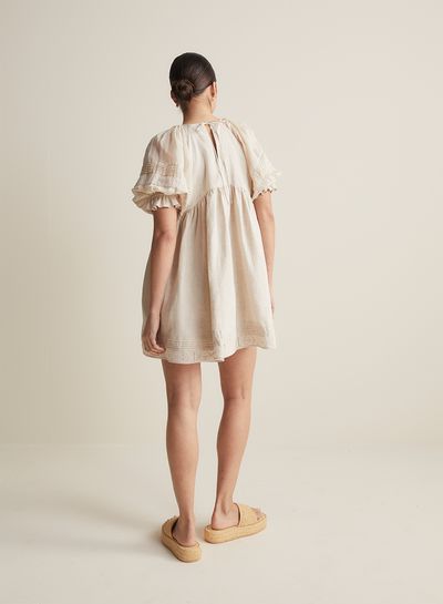 Gwendalin Linen Mini Smock Dress | Flax