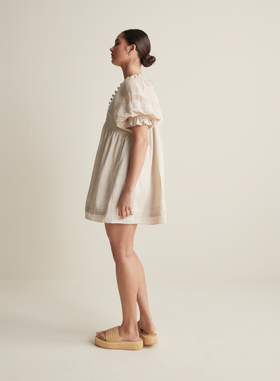 Gwendalin Linen Mini Smock Dress | Flax