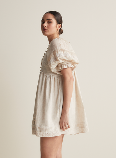 Gwendalin Linen Mini Smock Dress | Flax