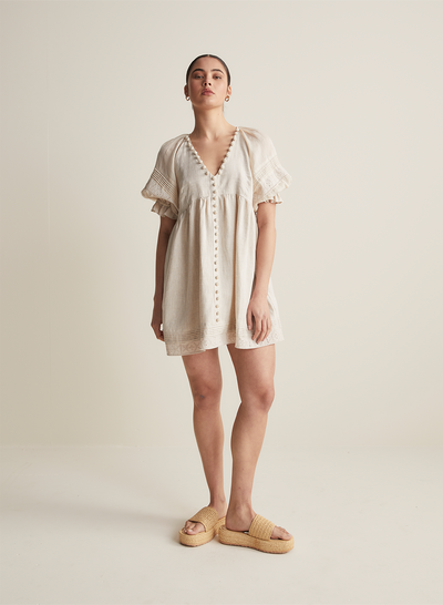 Gwendalin Linen Mini Smock Dress | Flax