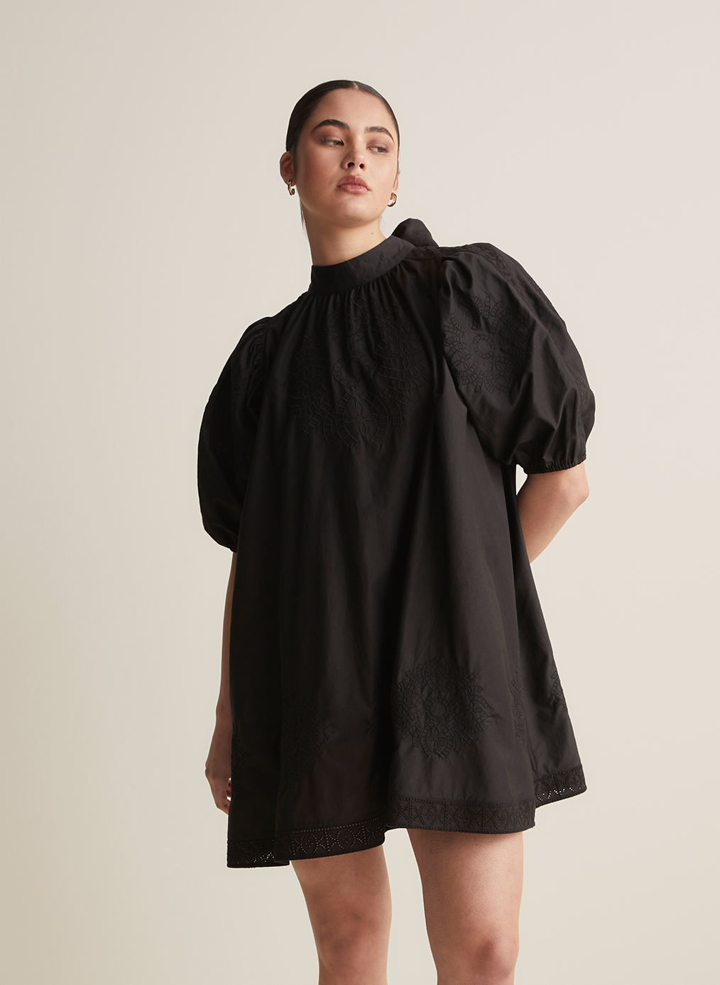Romy Cotton Silk Mini Smock Dress