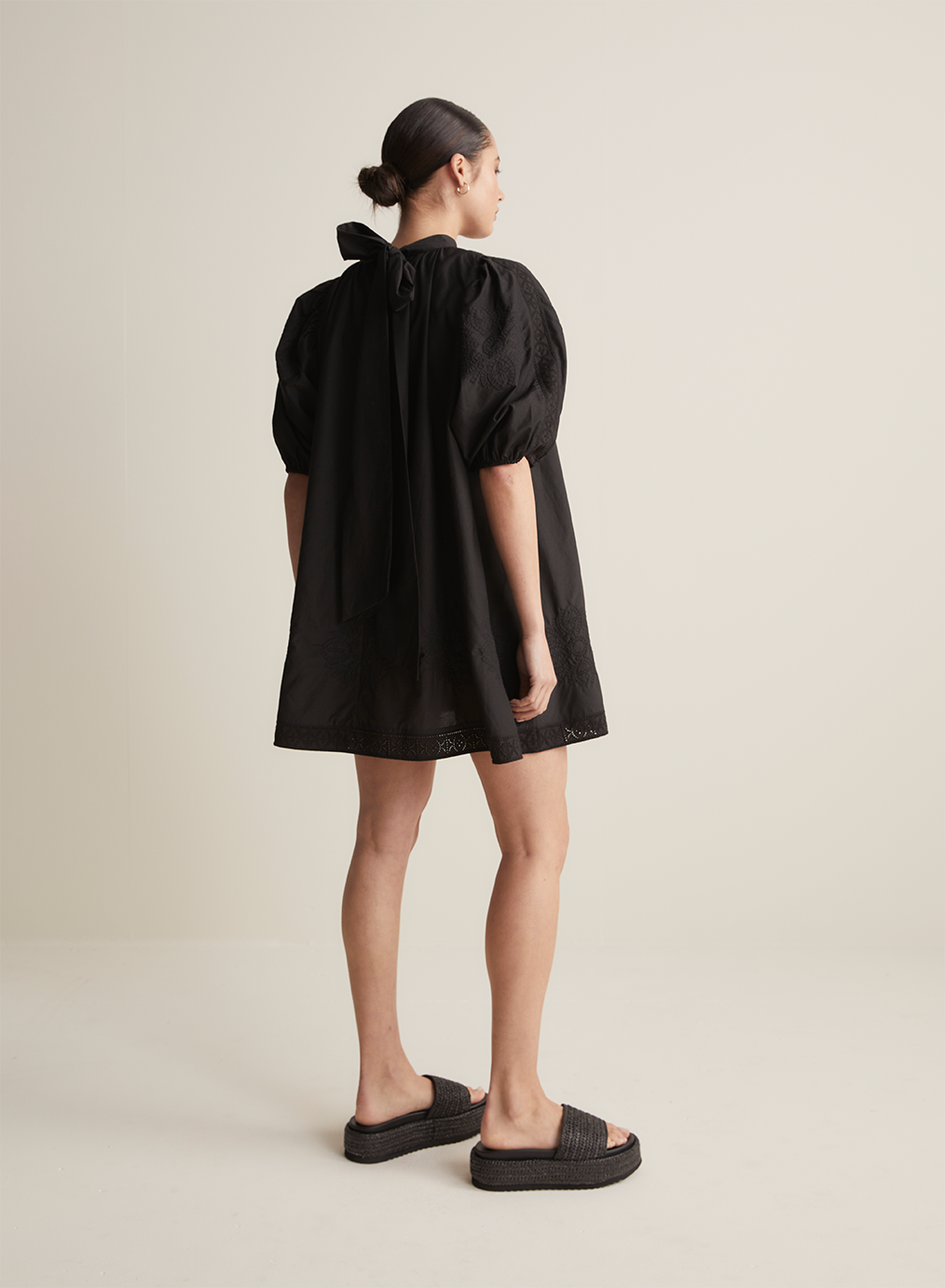 Romy Cotton Silk Mini Smock Dress