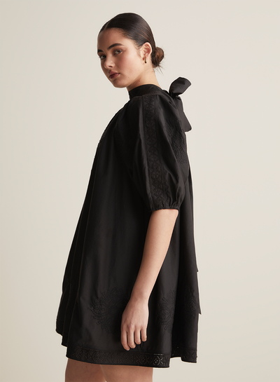 Romy Cotton Silk Mini Smock Dress