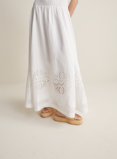 Daphine Linen Embroidery Maxi Dress