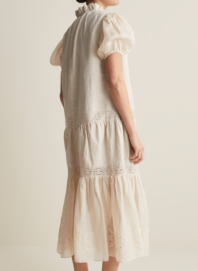 Cecile Linen Ramie Midi Dress | Flax