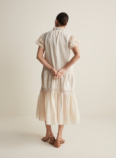 Cecile Linen Ramie Midi Dress | Flax