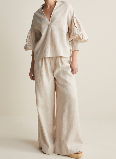 Devon Linen Palazzo Pant | Flax