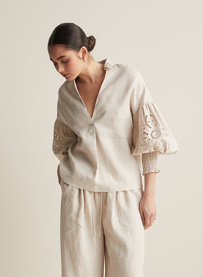Blyth Linen Smock Top | Flax
