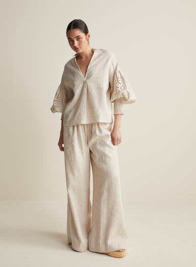 Blyth Linen Smock Top | Flax