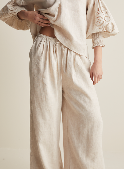 Devon Linen Palazzo Pant | Flax