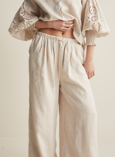 Devon Linen Palazzo Pant | Flax