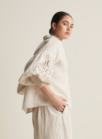 Blyth Linen Smock Top | Flax