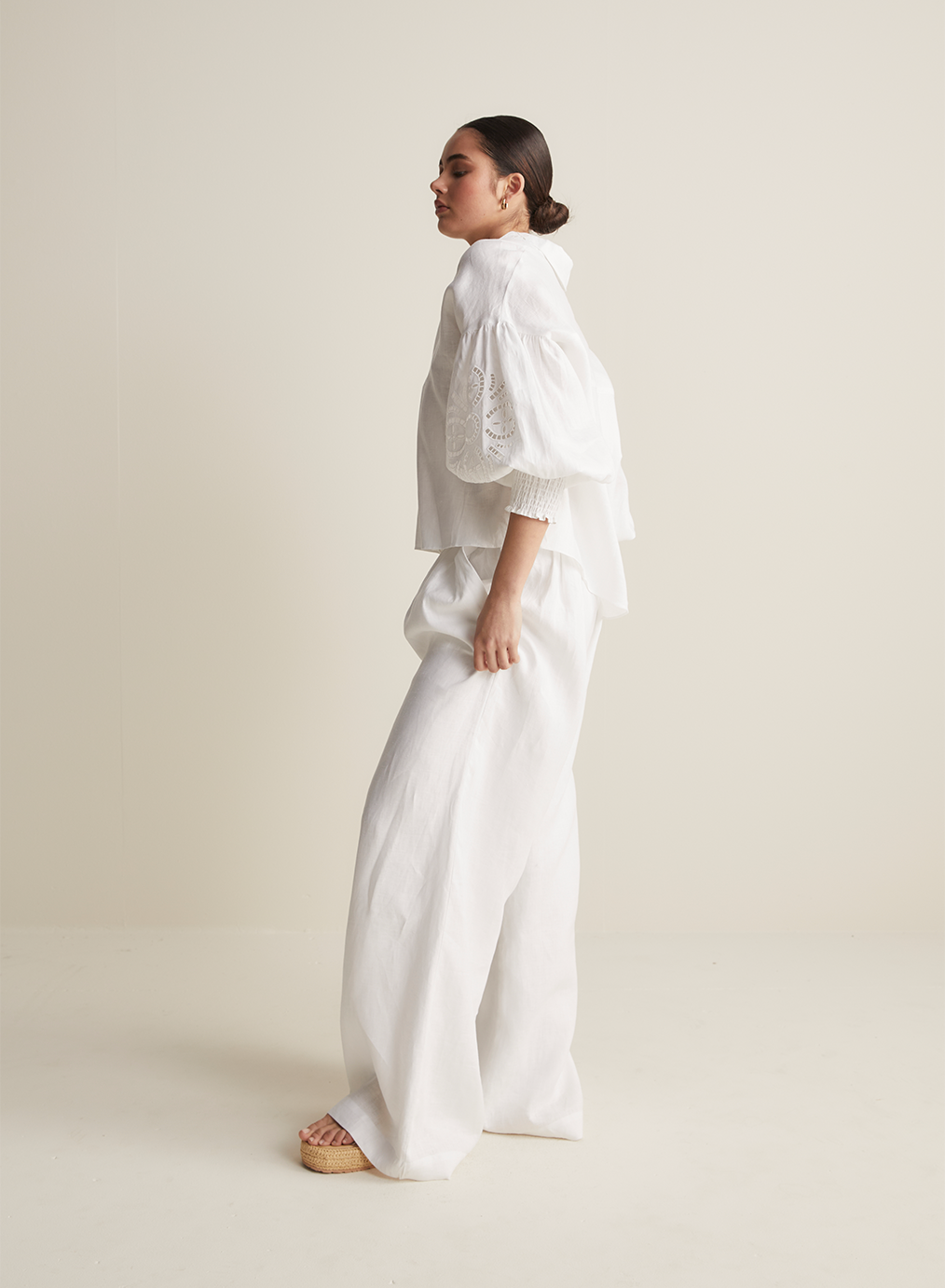 Blyth Linen Smock Top | White