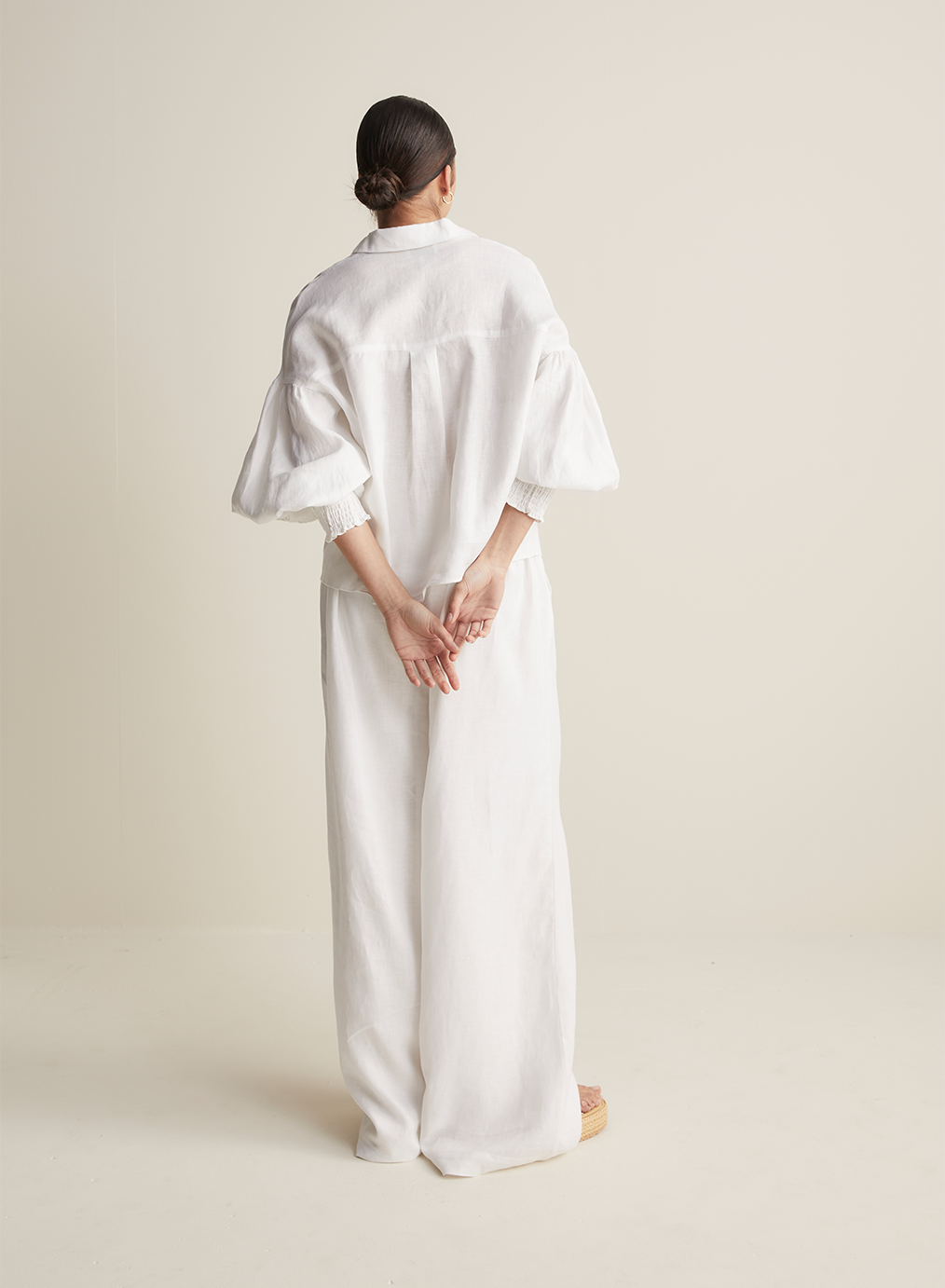 Blyth Linen Smock Top | White