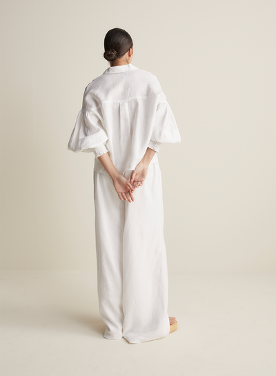 Blyth Linen Smock Top | White
