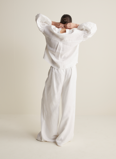 Blyth Linen Smock Top | White