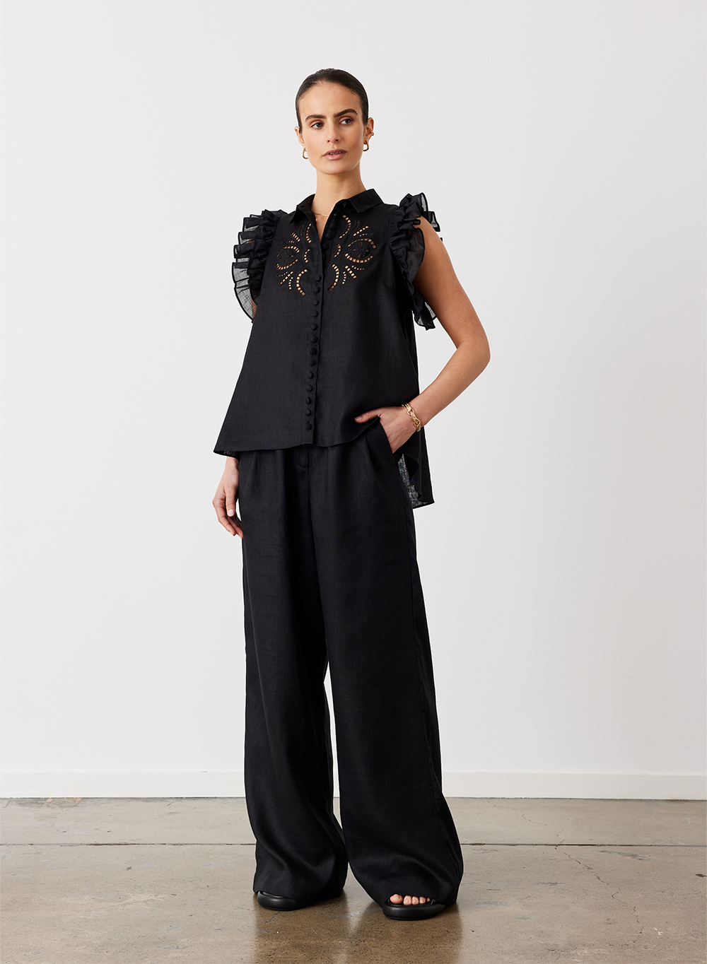 Lorna Linen Pant | Black