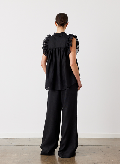 Lorna Linen Pant | Black