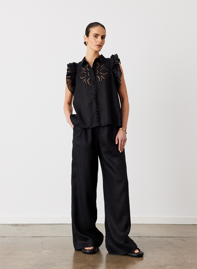 Lorna Linen Pant | Black