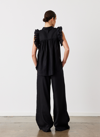 Lorna Linen Pant | Black
