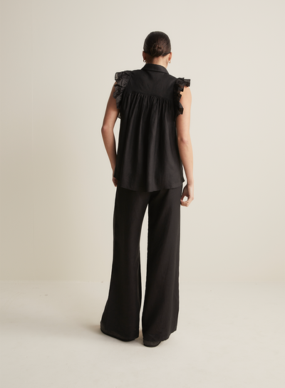 Lorna Linen Pant | Black