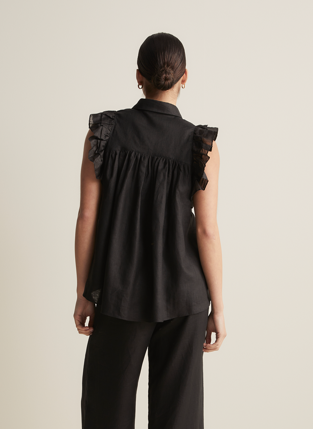 Hermione Linen Ramie Shirt | Black
