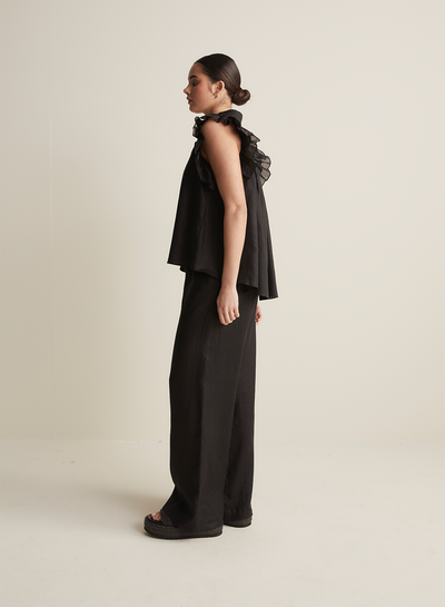 Lorna Linen Pant | Black