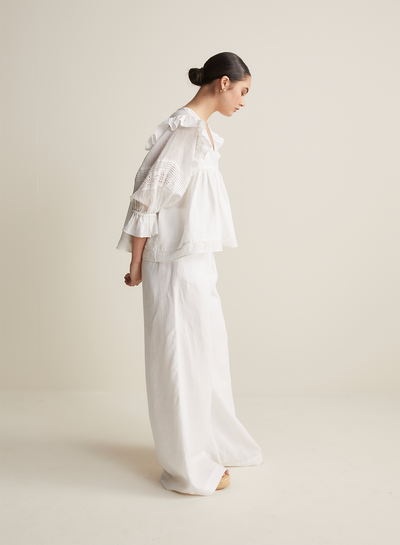 Hari Linen Ramie Smock Top | Optical White