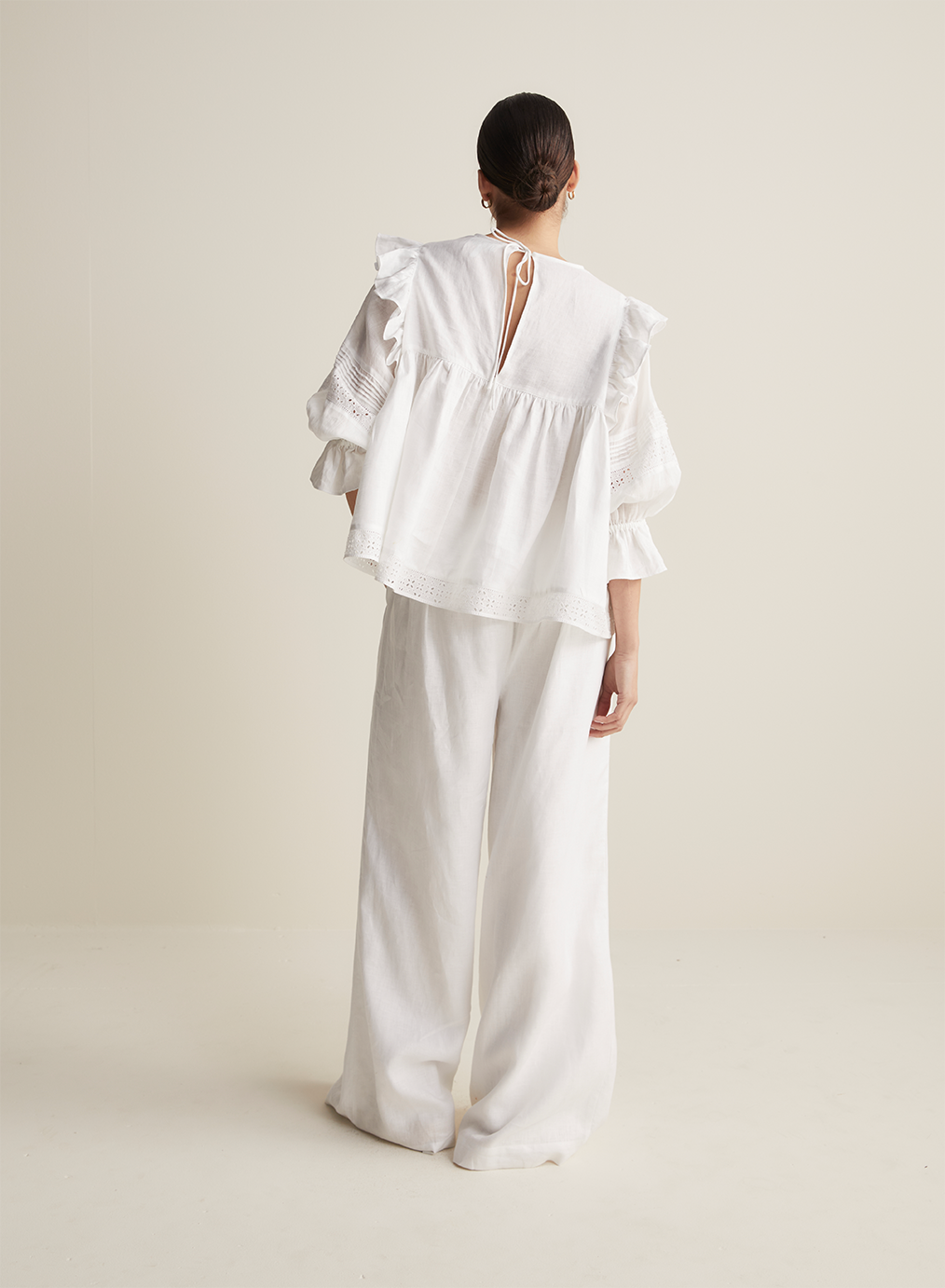 Hari Linen Ramie Smock Top | Optical White