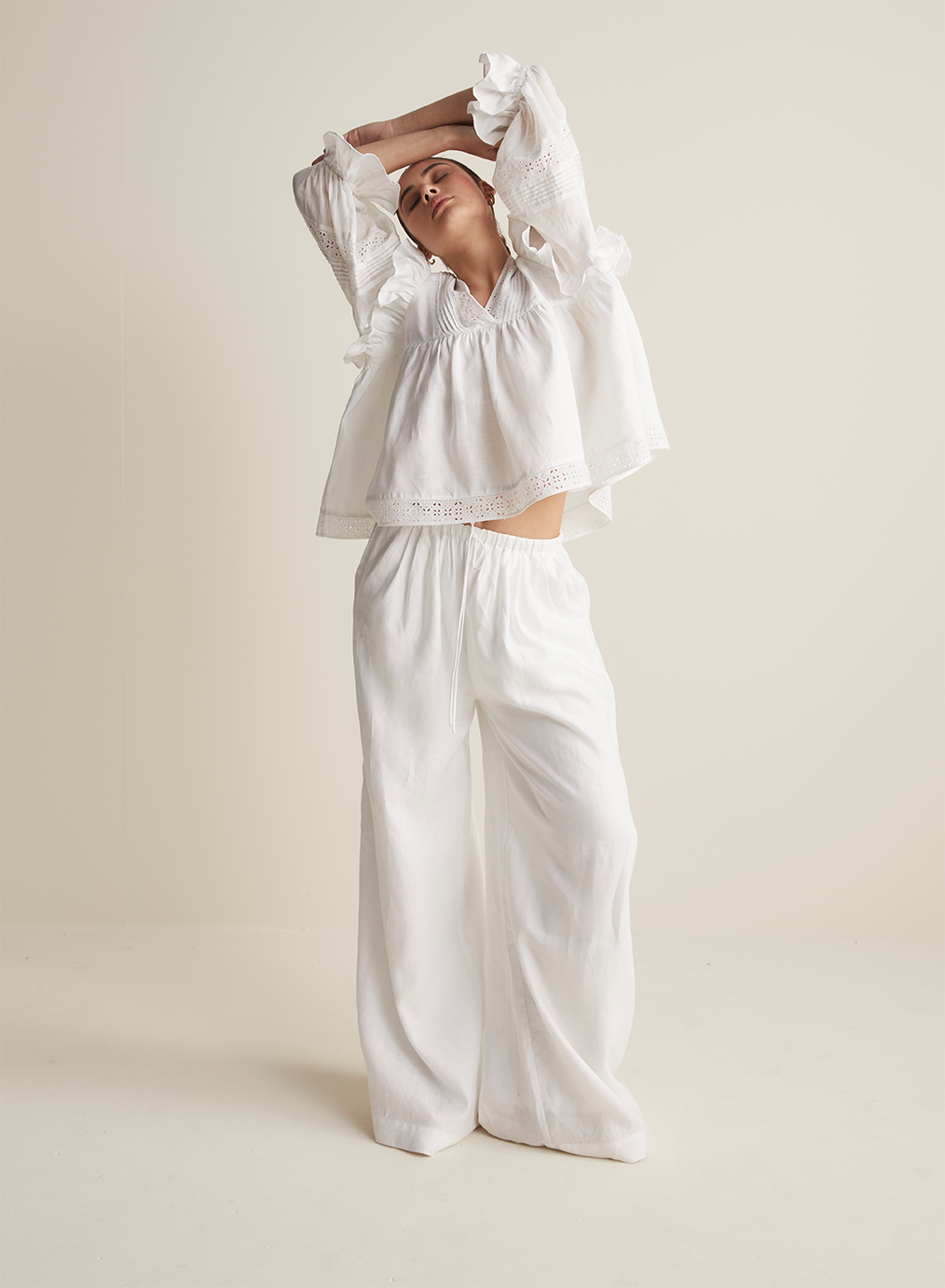 Hari Linen Ramie Smock Top | Optical White