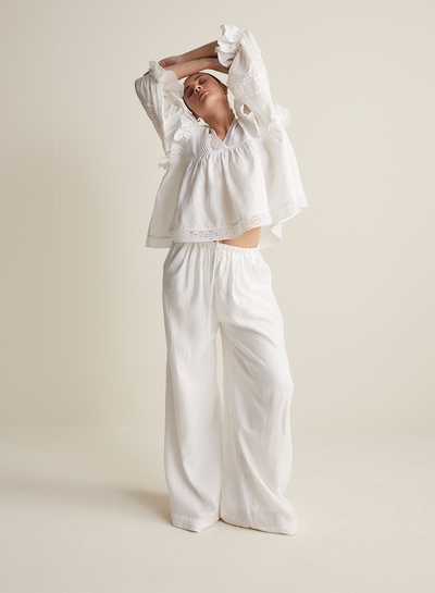 Hari Linen Ramie Smock Top | Optical White